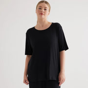 تيشيرت نسائي بلس سايز من قماش مودال كشكير