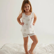 Girls' cotton pajama set with pink print