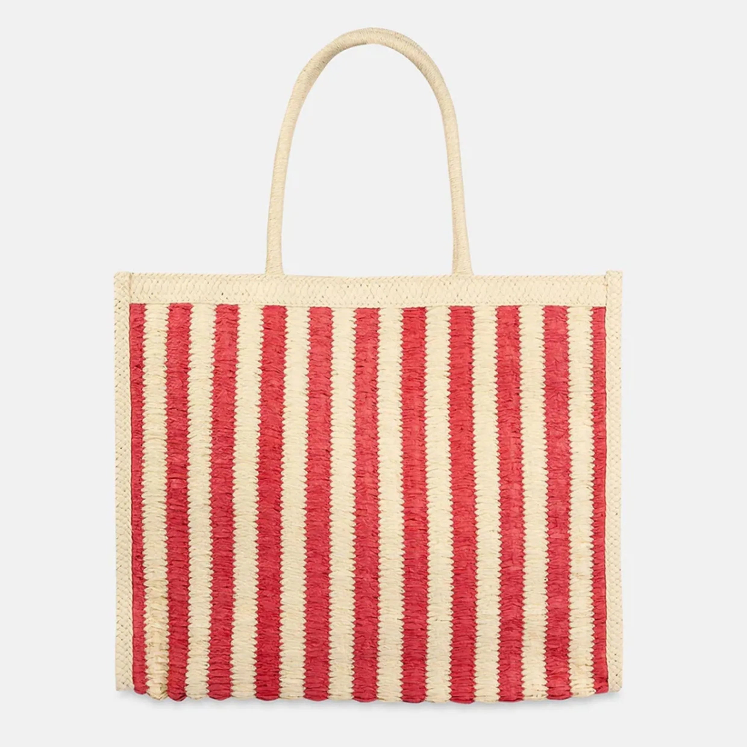 Women's Striped Straw Beach Bag