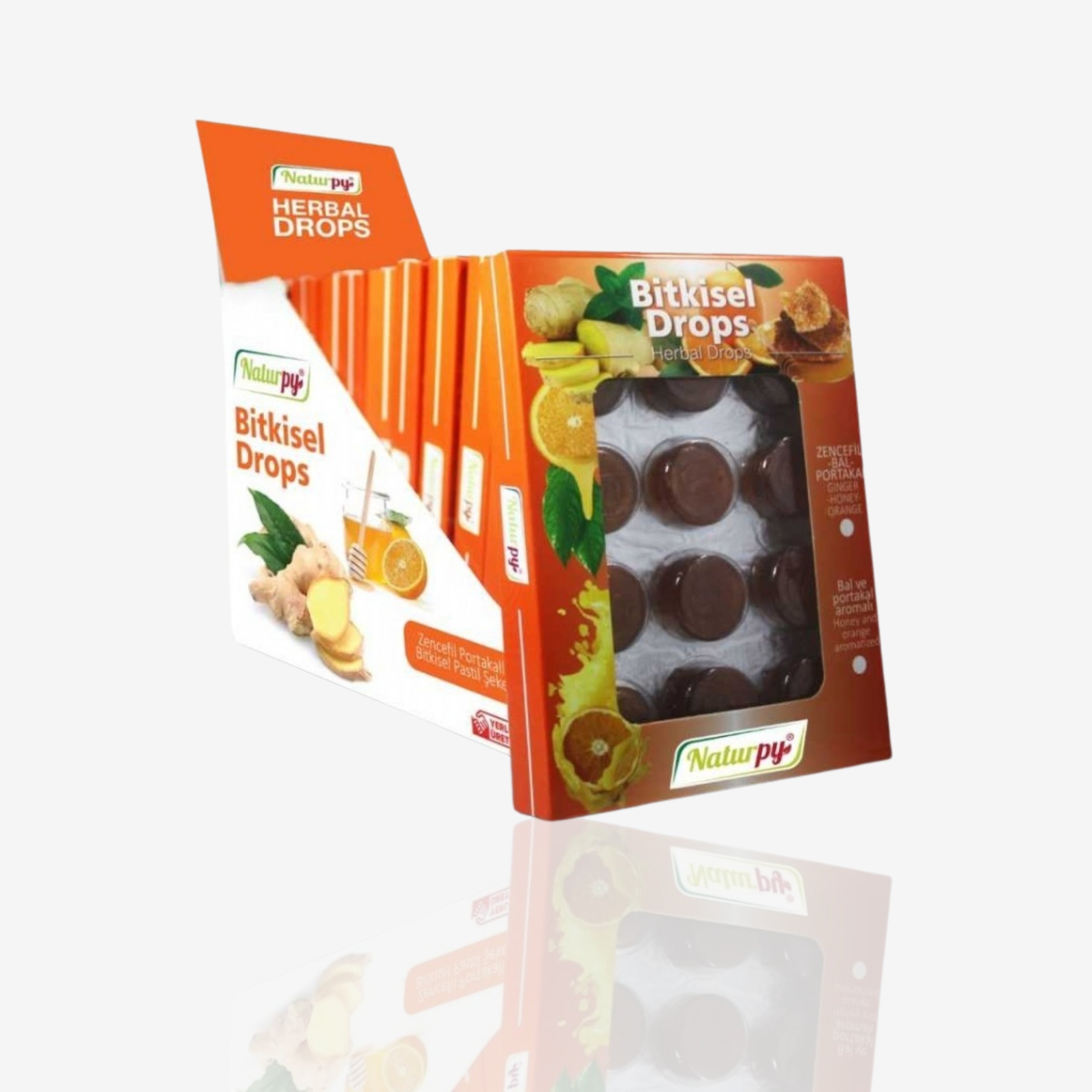 أقراص Naturpy المنعشة بالعسل والبرتقال / النعناع والليمون