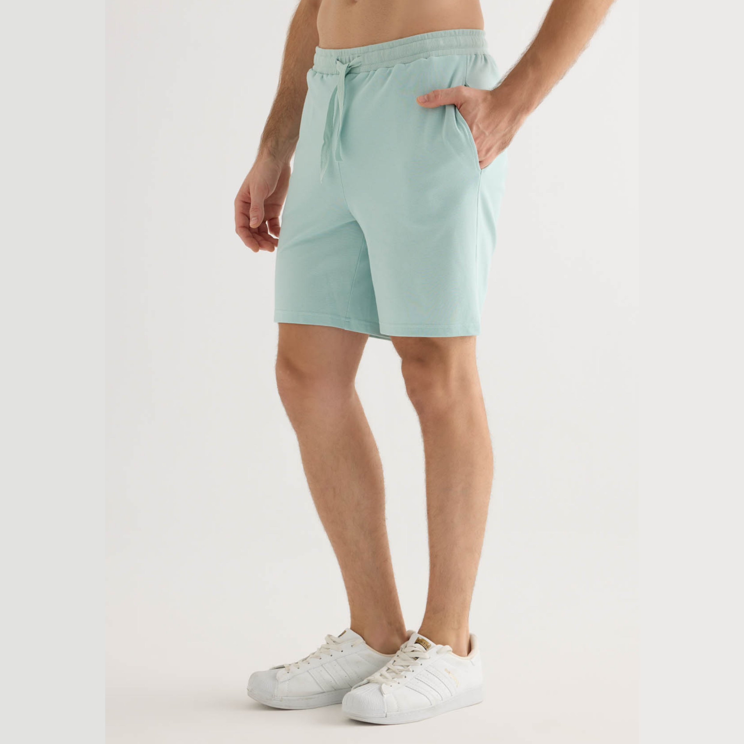 Men's cotton pique shorts with pockets
