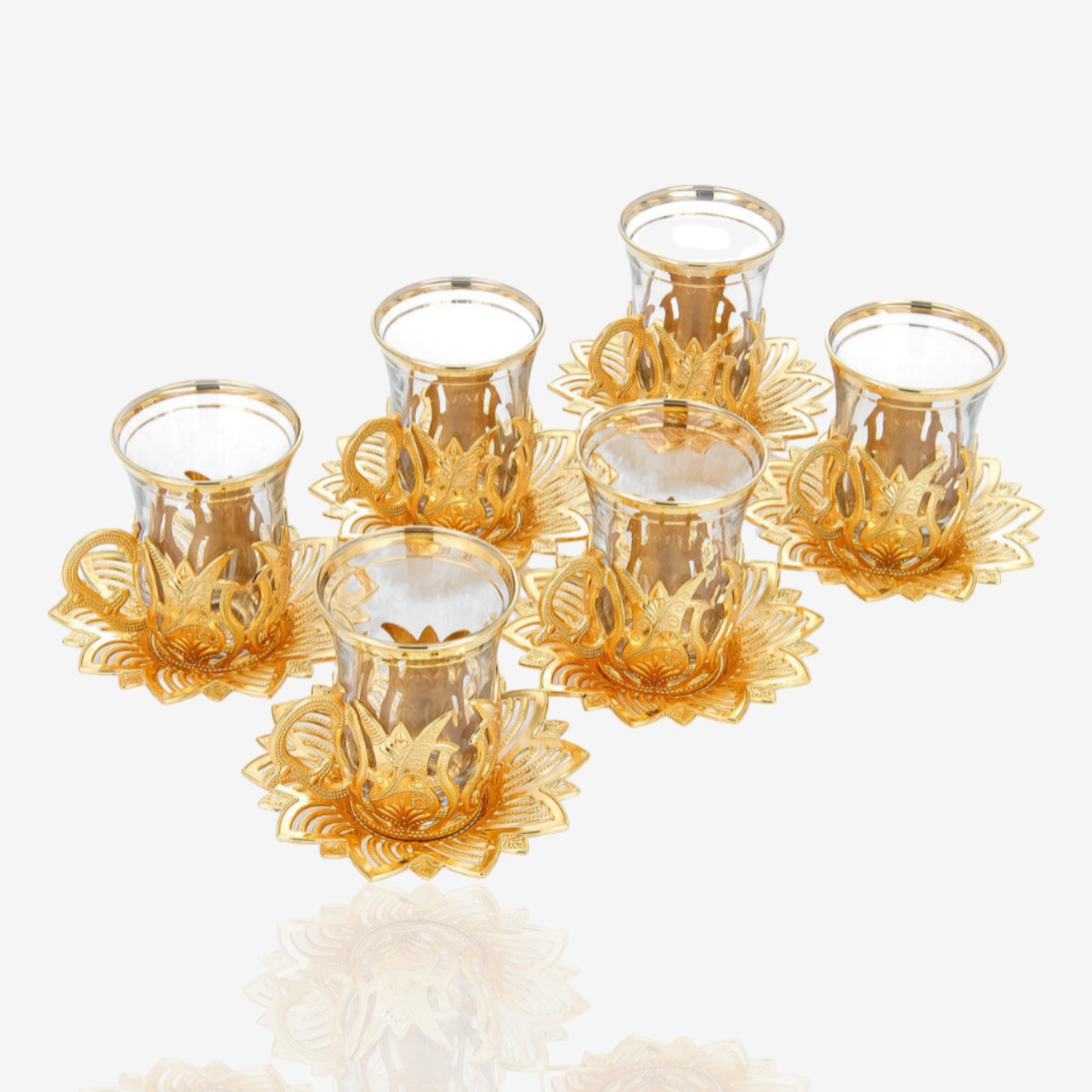 طقم شاي فضّي فاخر 6 قطع من ihvan ihvan