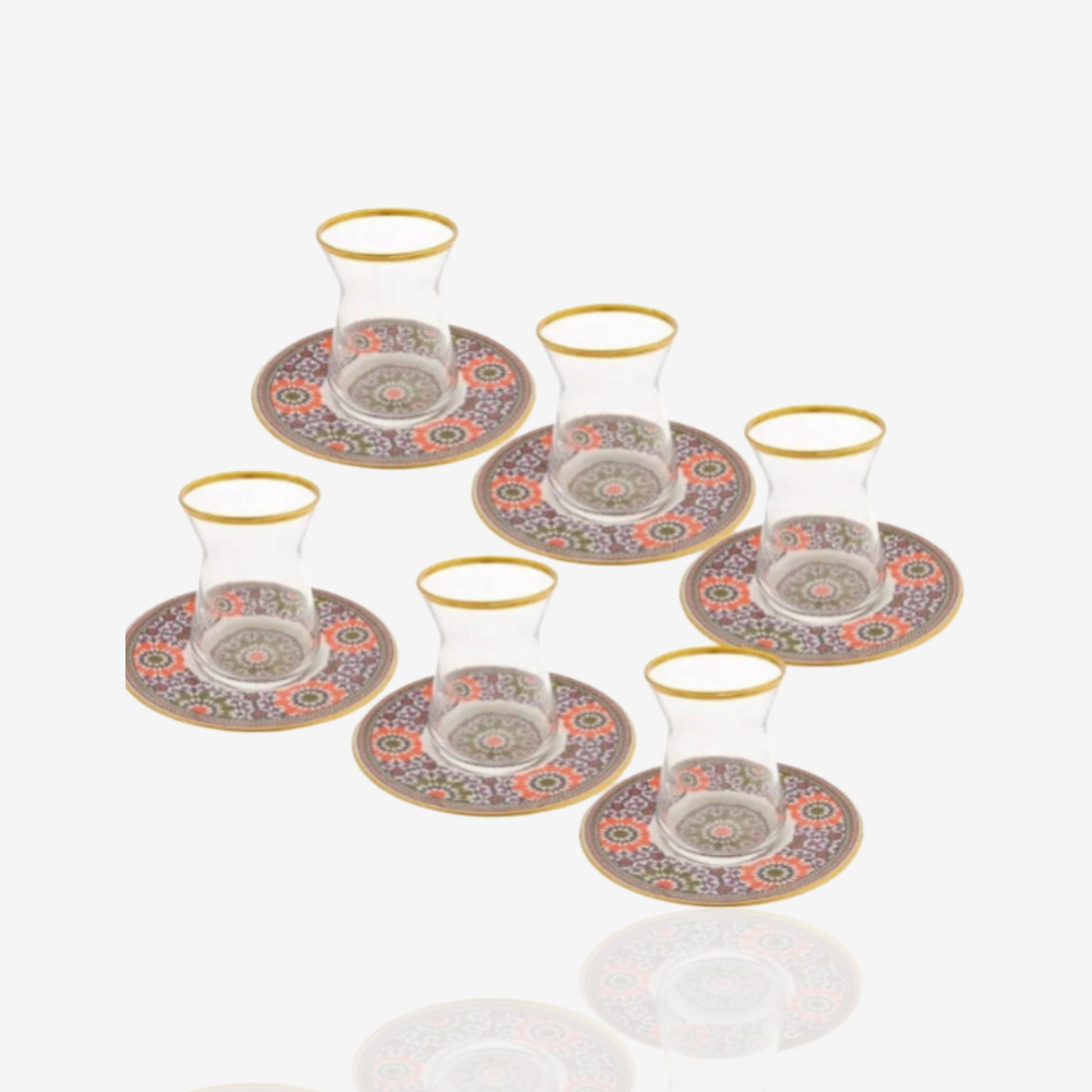 طقم كاسات شاي تركي من امسان ل6 أشخاص EMSAN