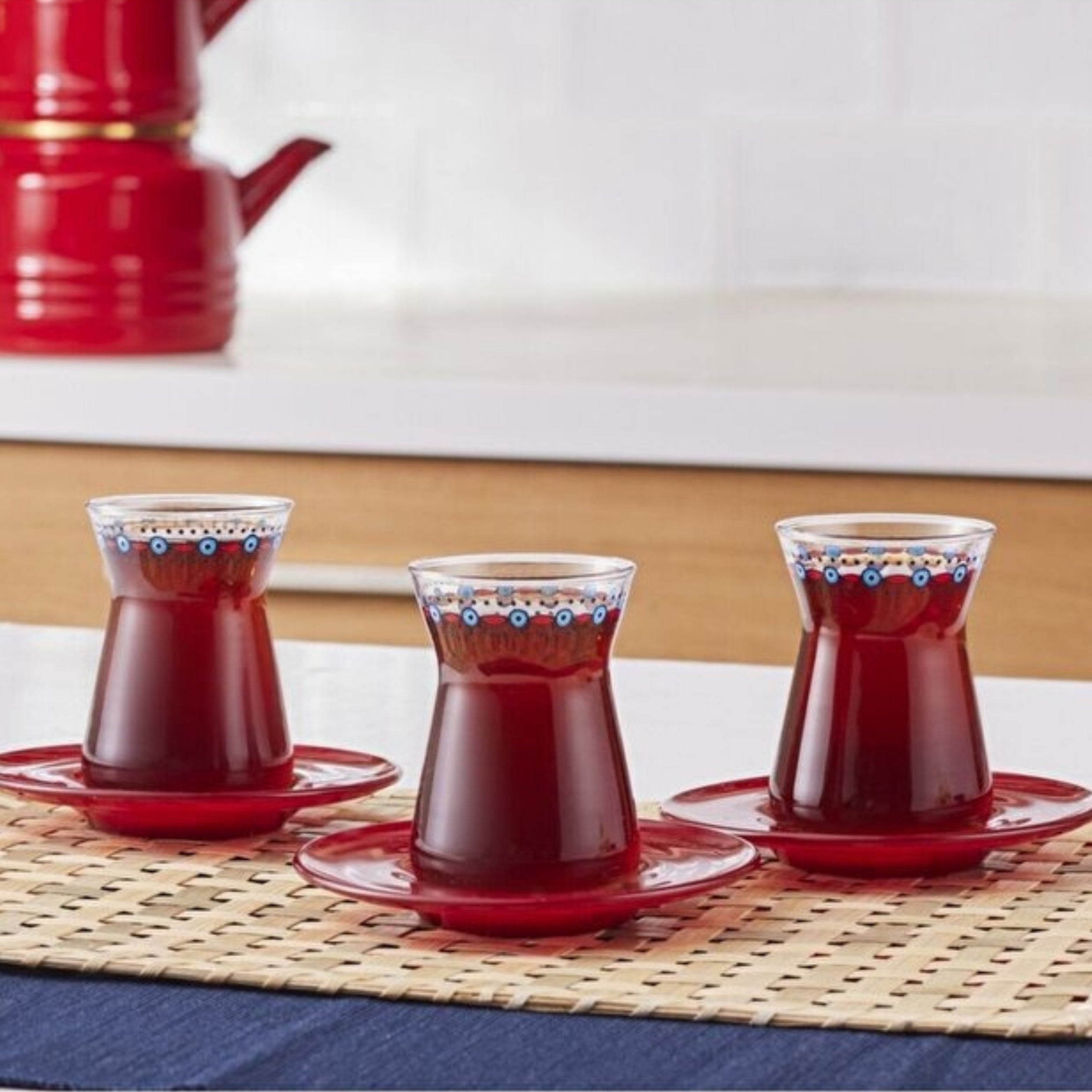 طقم كاسات شاي زجاجي من كاراجا Karaca