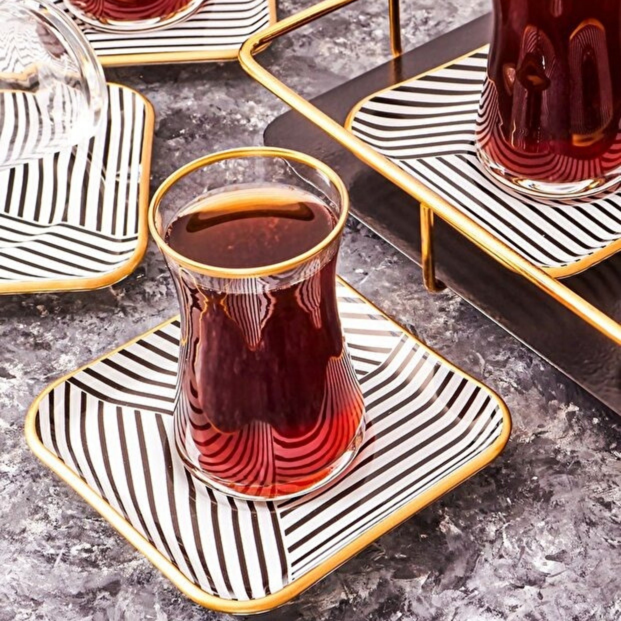 طقم كاسات شاي زجاجي من كاراجا Karaca