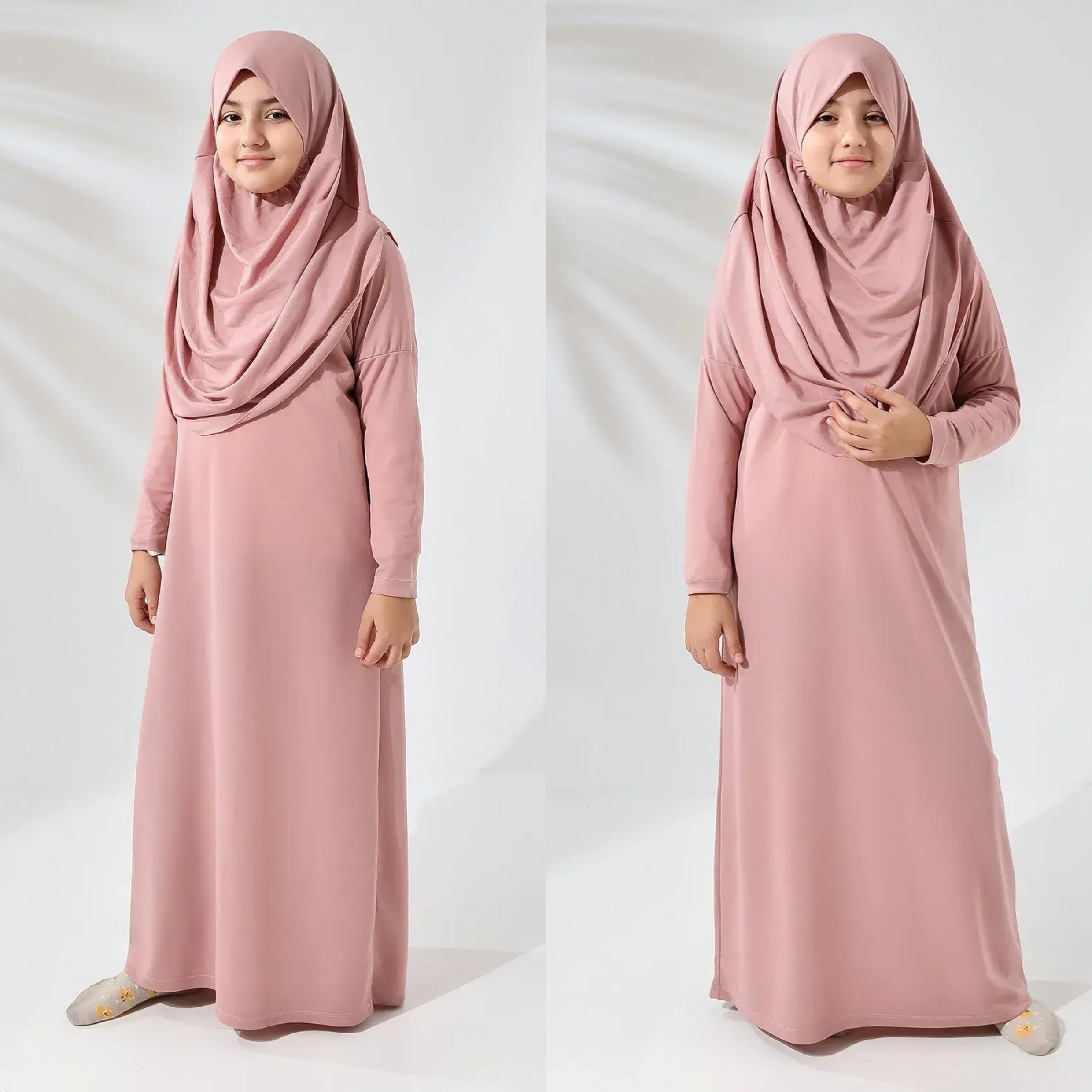 لباس صلاة للأطفال بقطعة واحدة مع غطاء رأس ihvan