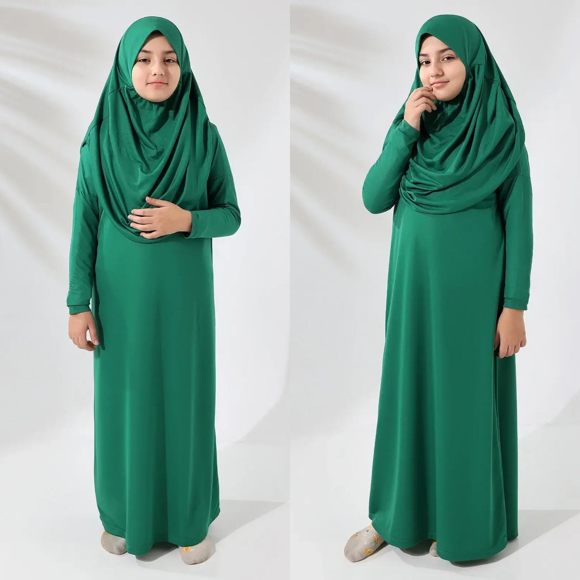 لباس صلاة للأطفال بقطعة واحدة مع غطاء رأس ihvan