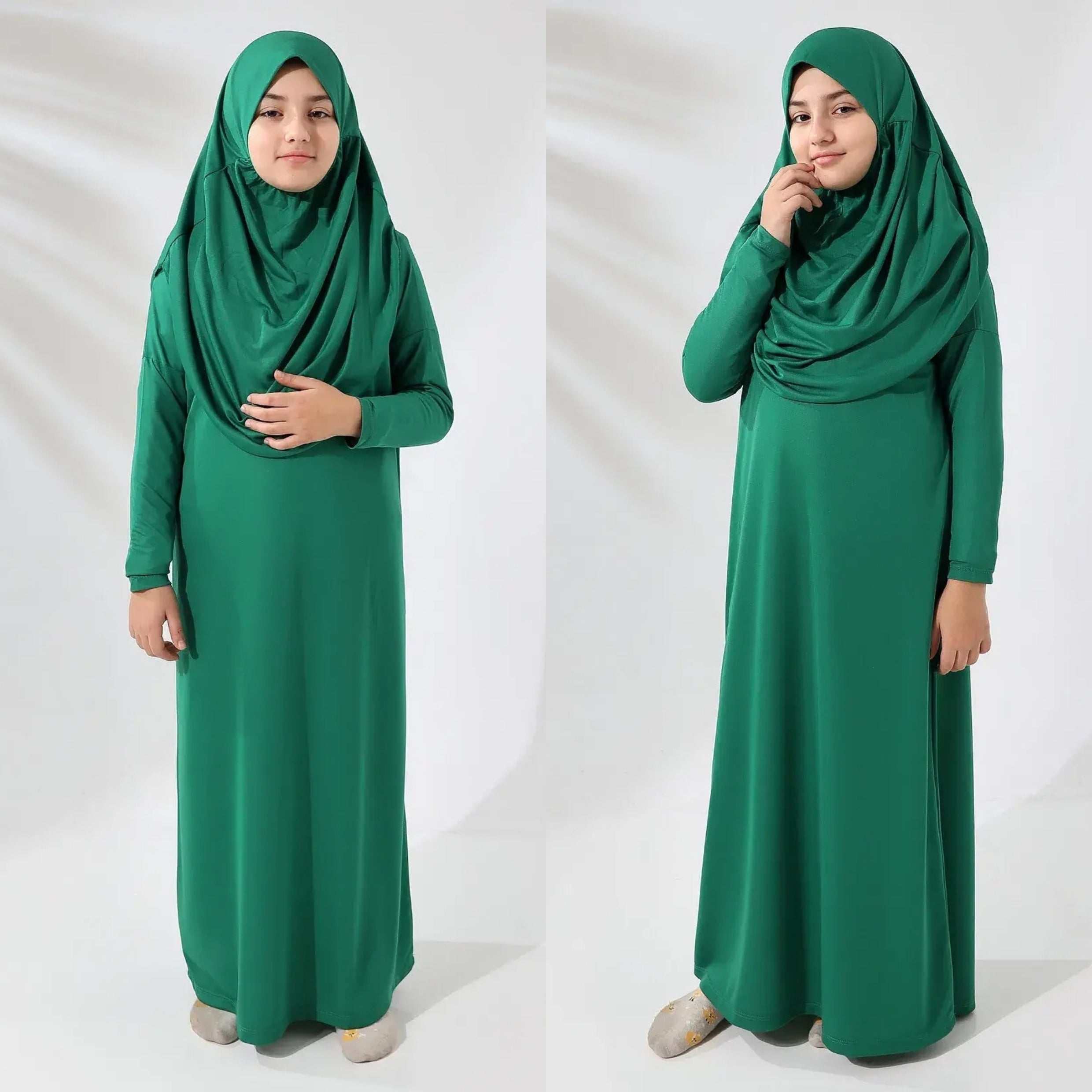 لباس صلاة للأطفال بقطعة واحدة مع غطاء رأس ihvan