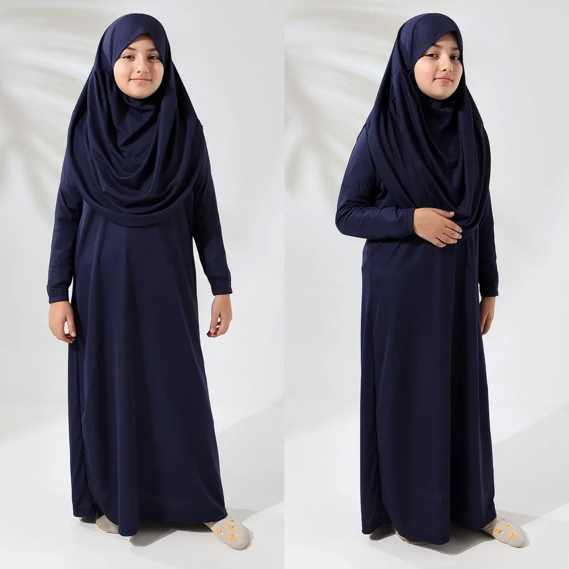 لباس صلاة للأطفال بقطعة واحدة مع غطاء رأس ihvan