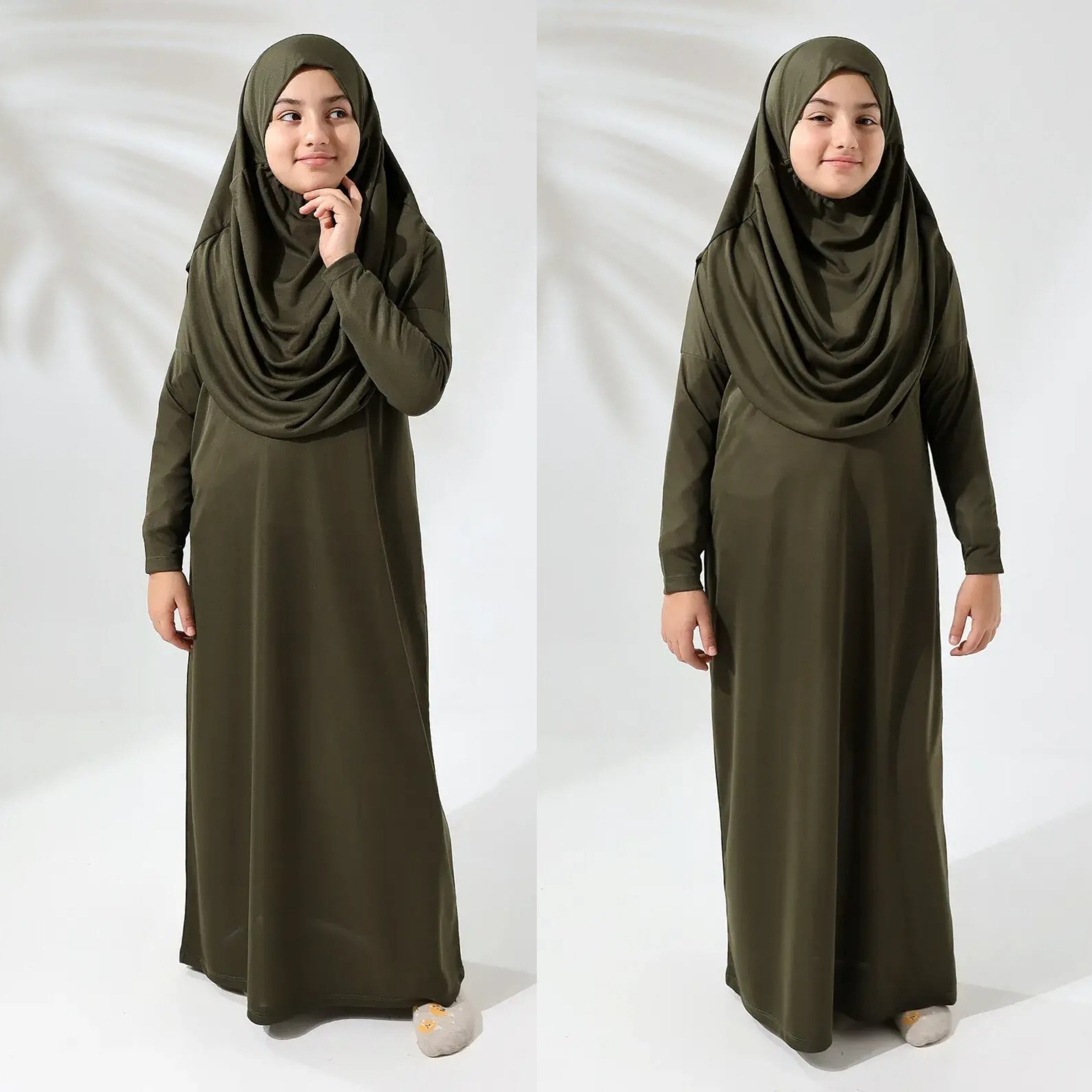 لباس صلاة للأطفال بقطعة واحدة مع غطاء رأس ihvan