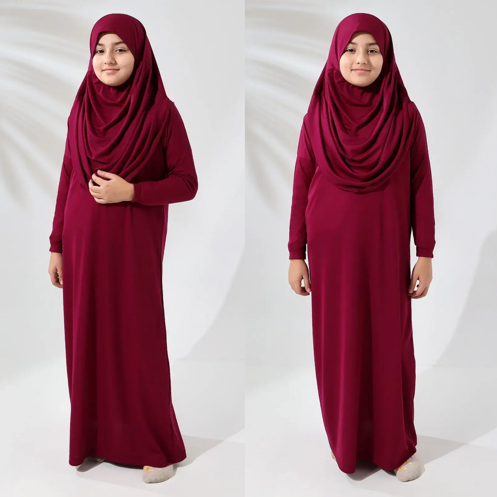 لباس صلاة للأطفال بقطعة واحدة مع غطاء رأس ihvan