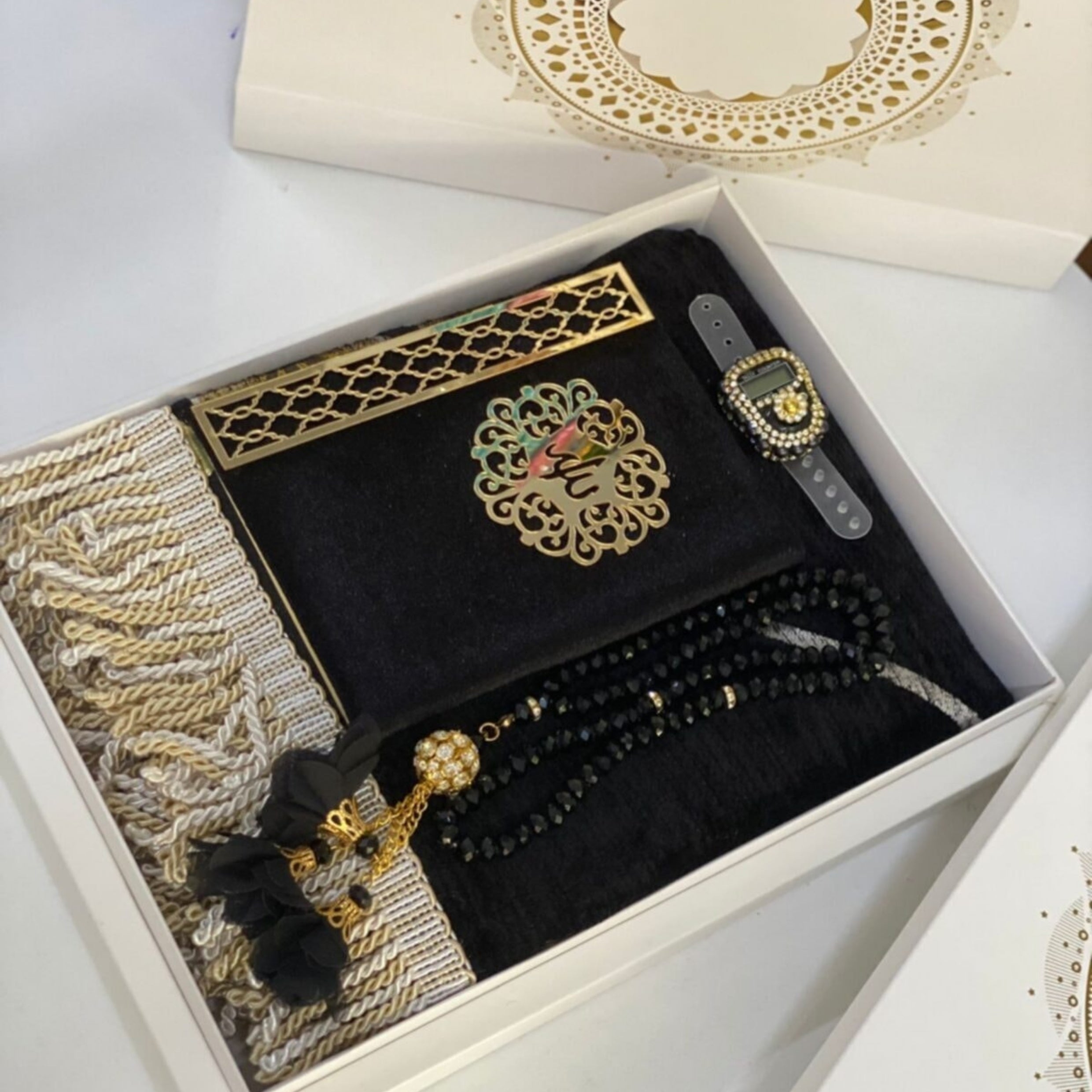 طقم سجادة صلاة للعروس - 4 قطع markapolin