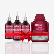 مجموعة Bioxcin Forte للعناية بالشعر ضد التساقط – شامبو 300 مل + سيروم 3×50 مل