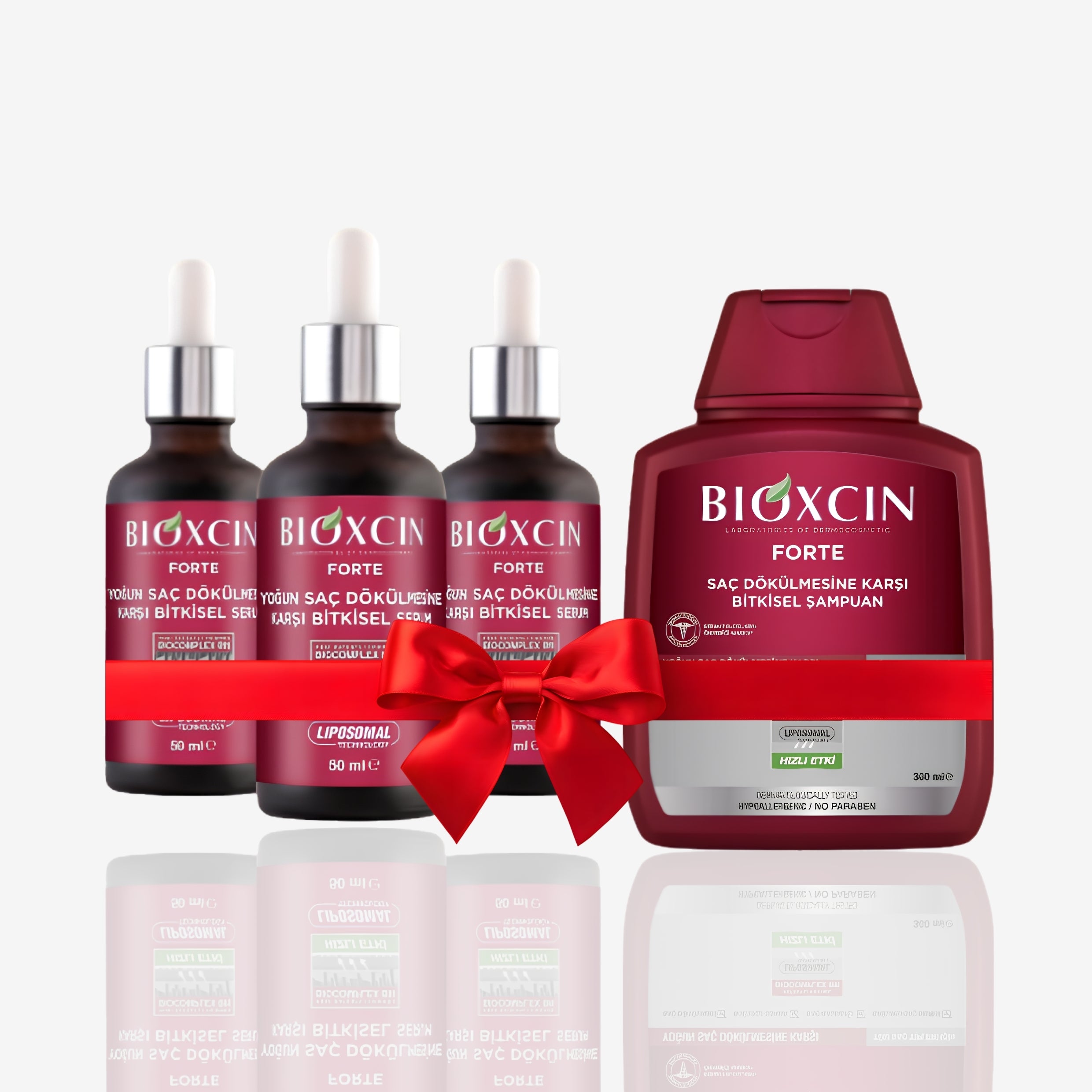 مجموعة Bioxcin Forte للعناية بالشعر ضد التساقط – شامبو 300 مل + سيروم 3×50 مل