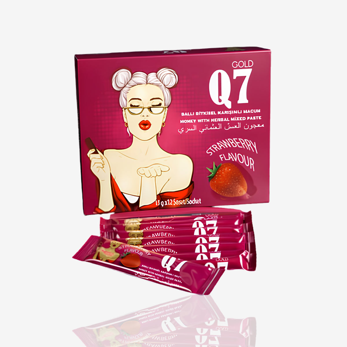 معجون Gold Q7 بالفراولة للنساء - 12 ظرف