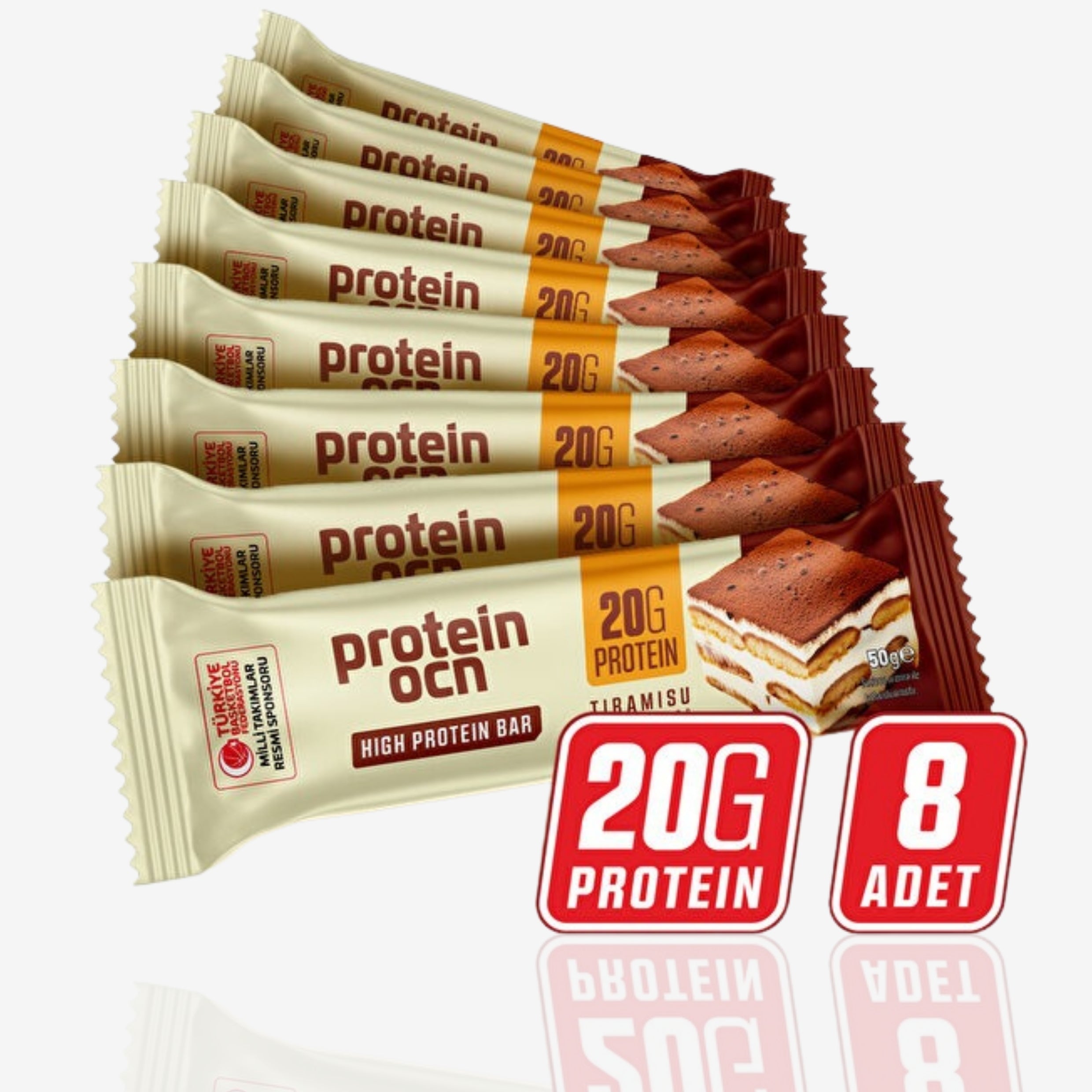 شوكولاتة بروتين 40% بنكهة تيراميسو – من Proteinocean (8 قطع)