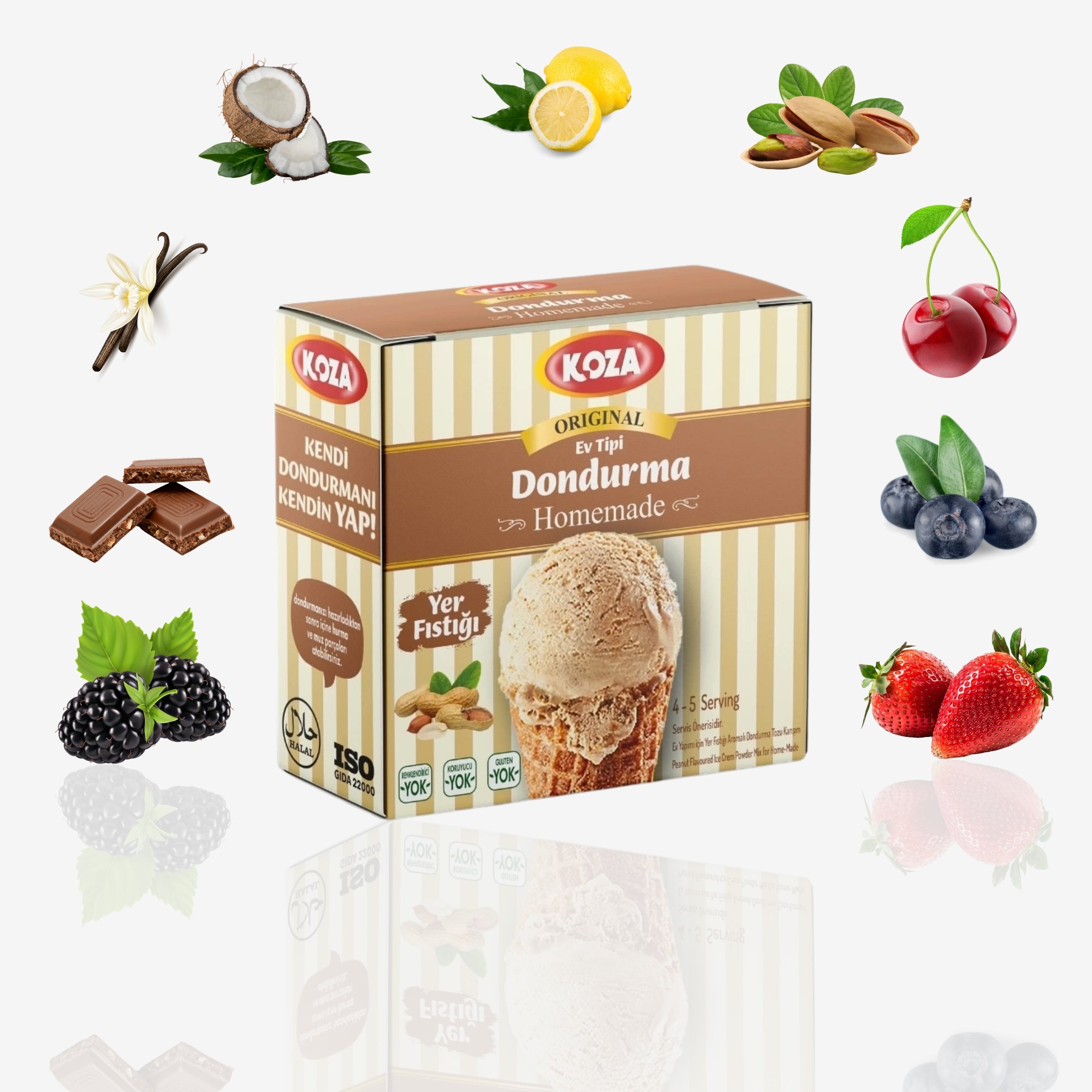 Homemade ice cream with a rich flavor and creamy texture from Koza