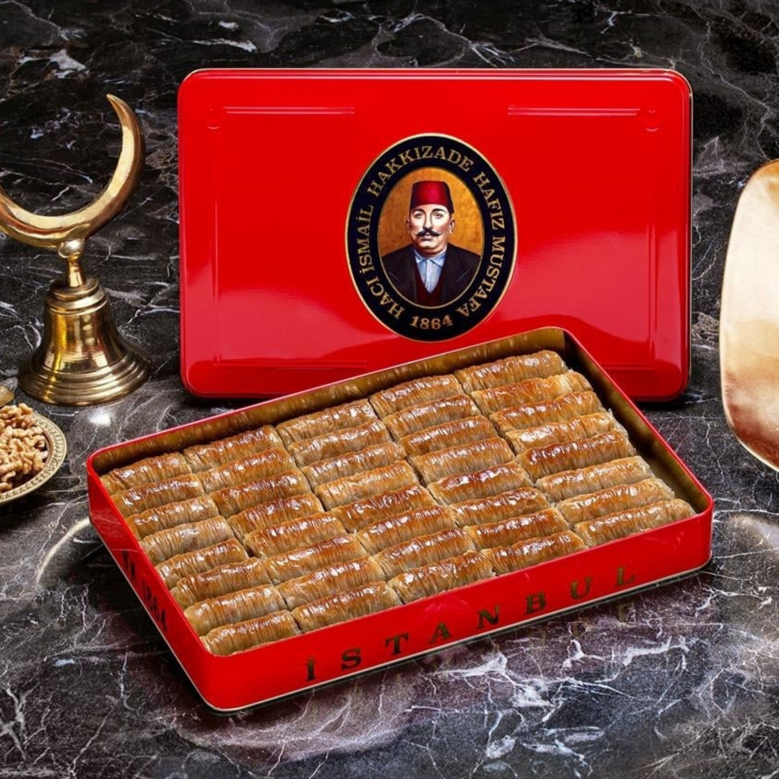 Yellow Baklava Wrapped with Walnuts by Hafiz Mustafa