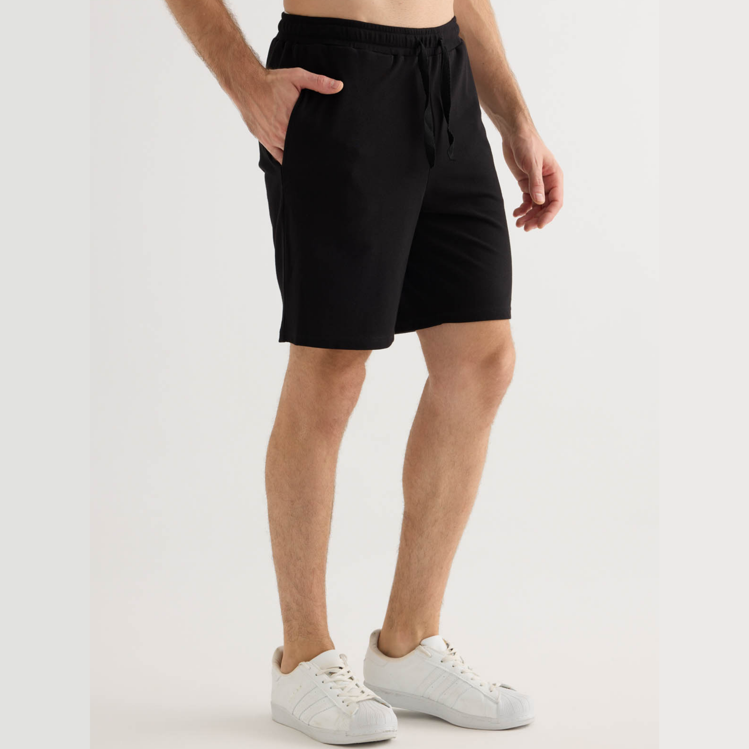 Men's cotton pique shorts with pockets