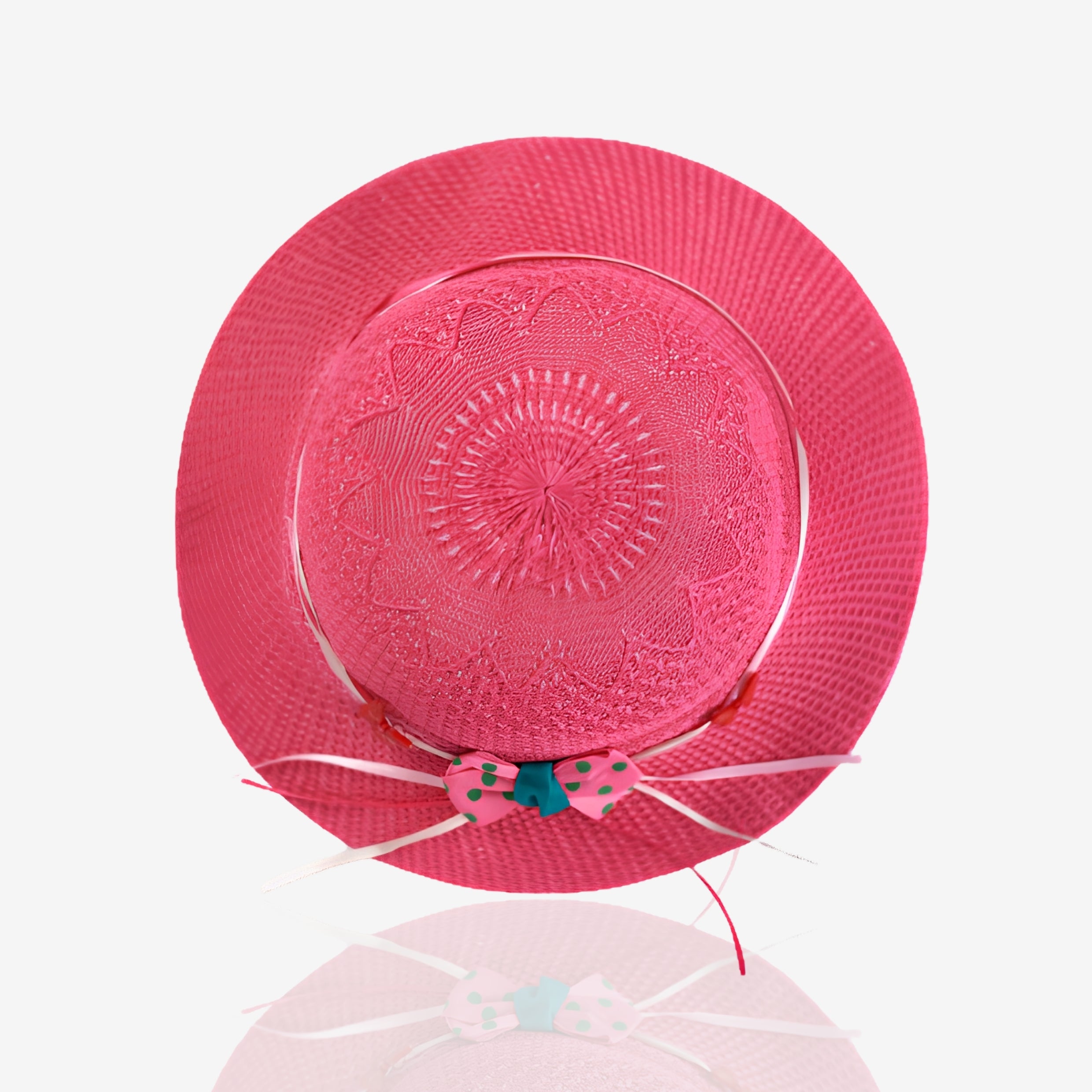 Women's Straw Hat - Ecru Stripe Design