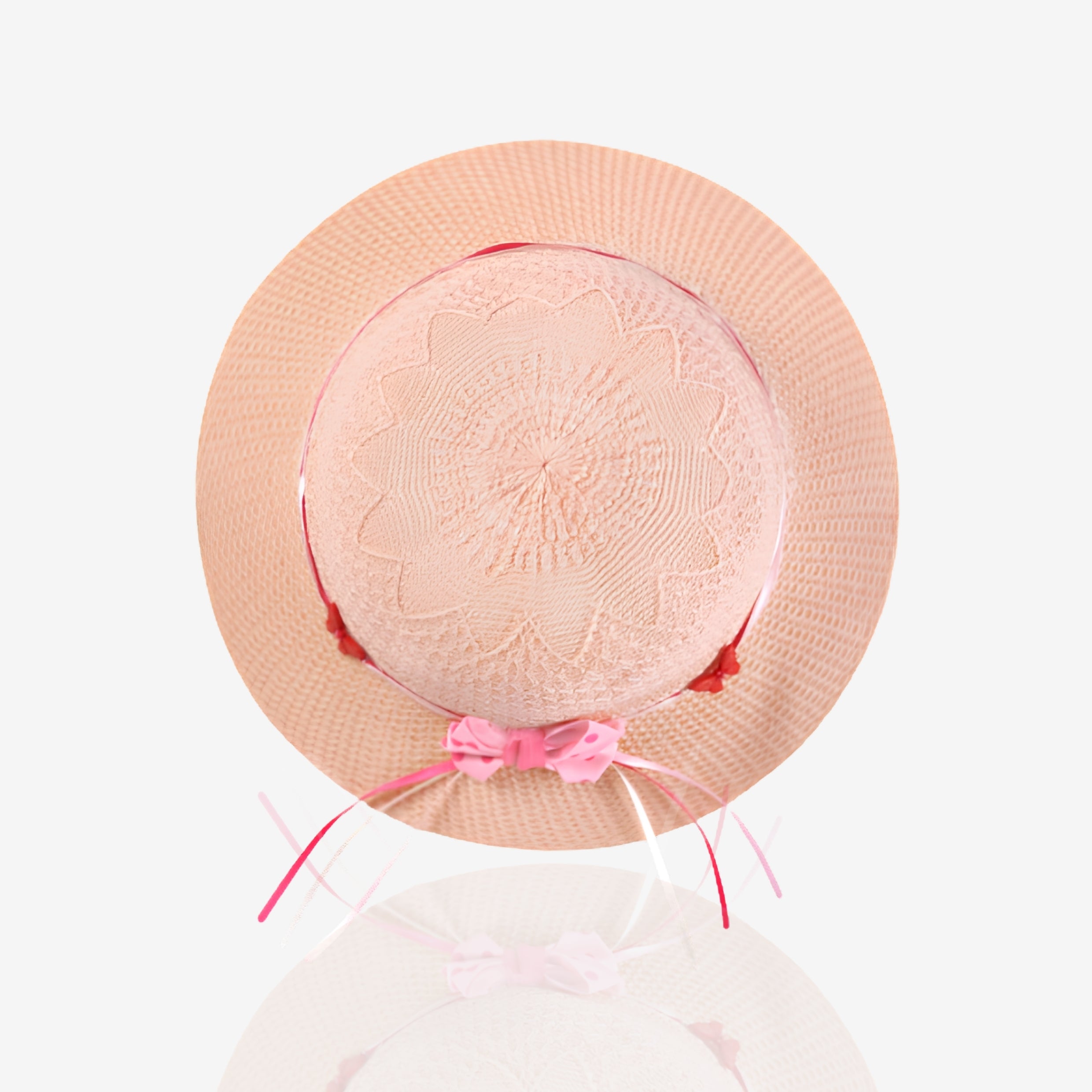 Women's Straw Hat - Ecru Stripe Design