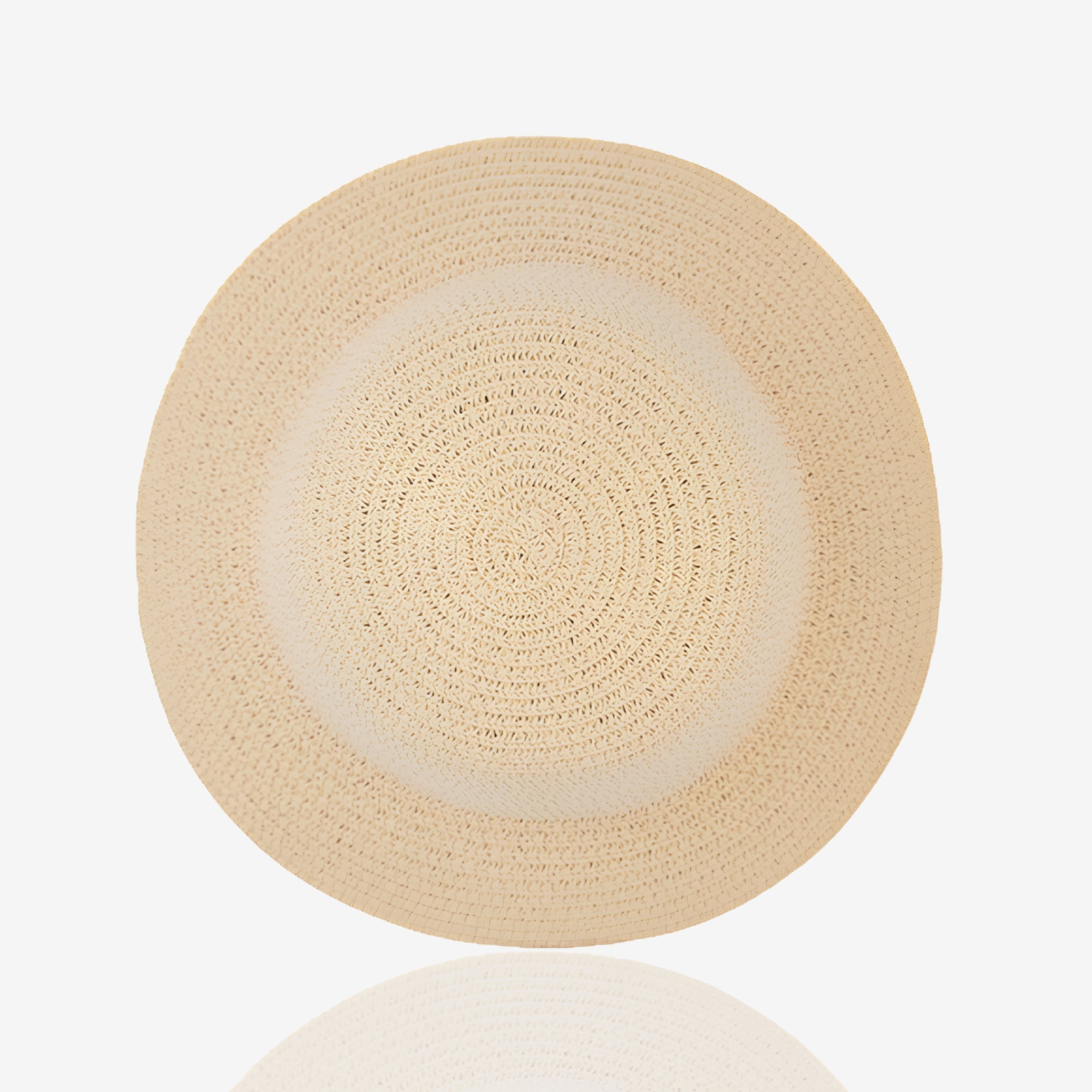 Women's Straw Hat - Ecru Stripe Design