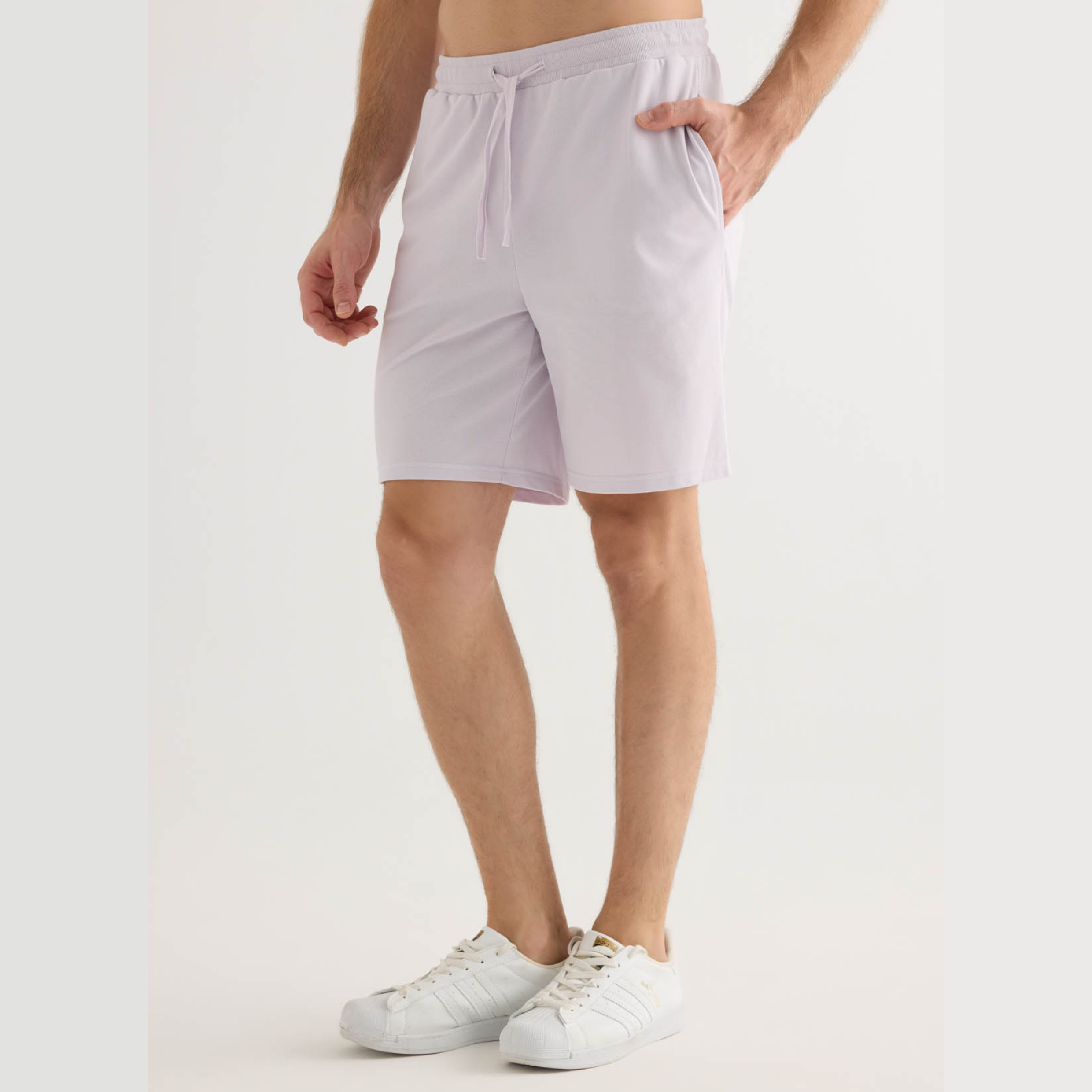 Men's cotton pique shorts with pockets