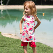 Mermaid-print girls' swimsuit