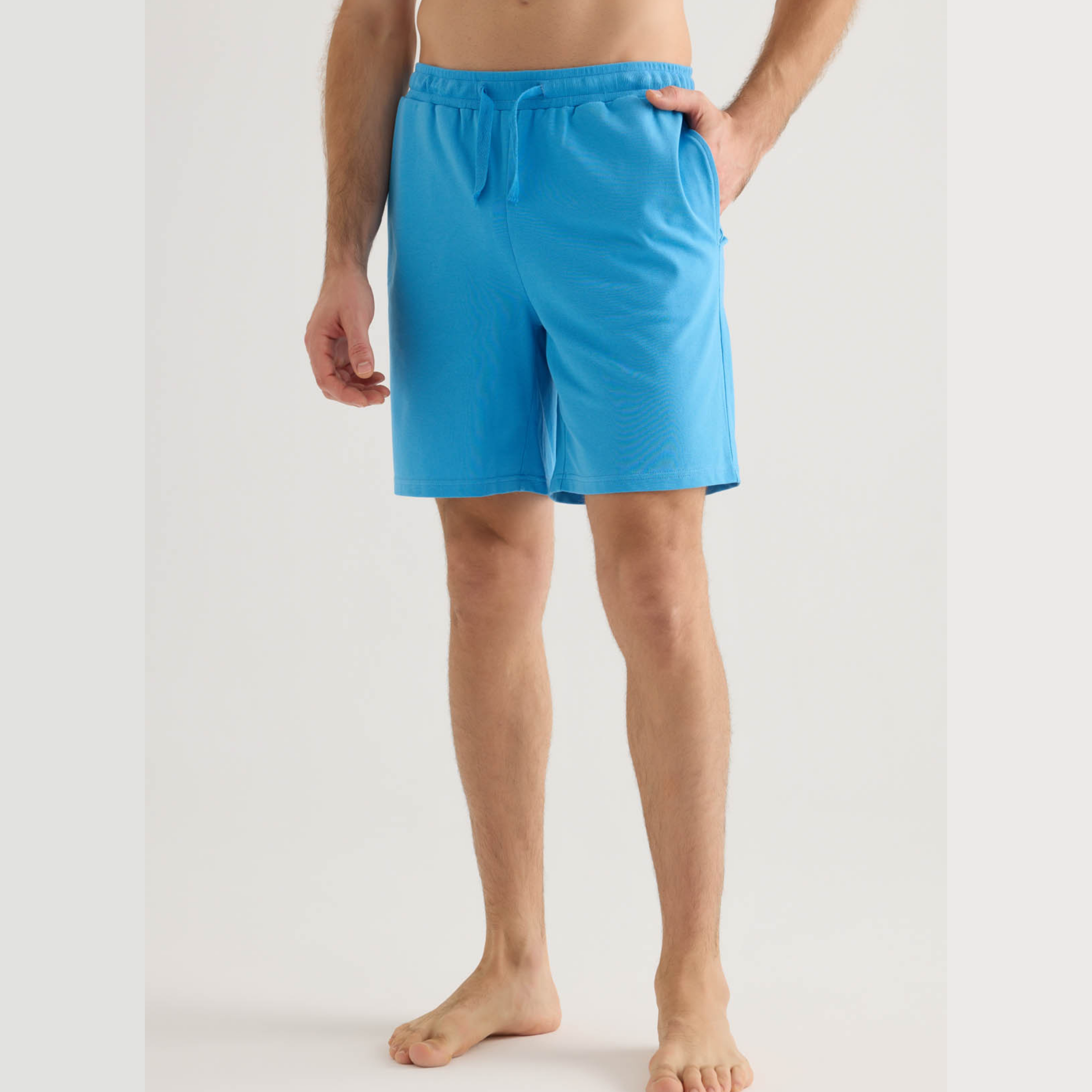 Men's cotton pique shorts with pockets