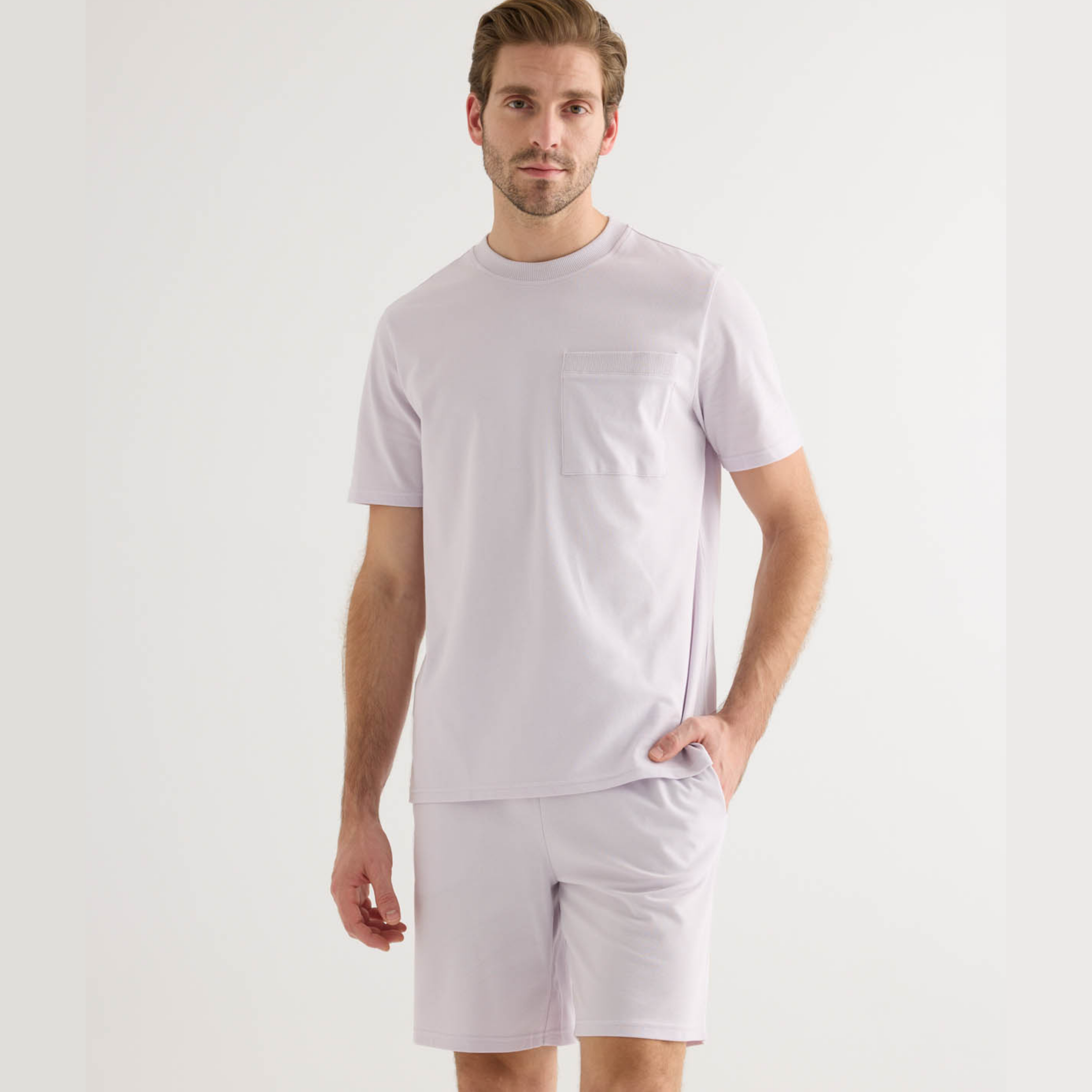 Men's cotton T-shirt with pocket and short sleeves