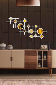 مرآة فيفا الجدارية من AHWALL - 45 × 70 سم - ذهبي - أبيض - 197589352