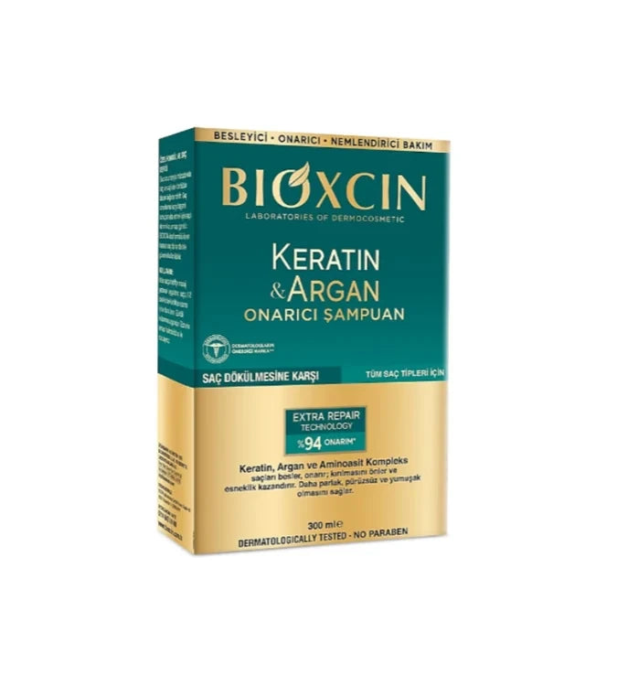 شامبو Bioxcin بالكيراتين والأرجان للشعر المتضرر - 300 مل