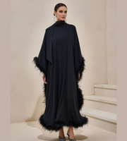 Luxury Diva Kaftan with Feather Details