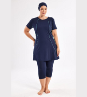 بوركيني محتشم بأكمام قصيرة – تصميم عملي ومقاسات كبيرة