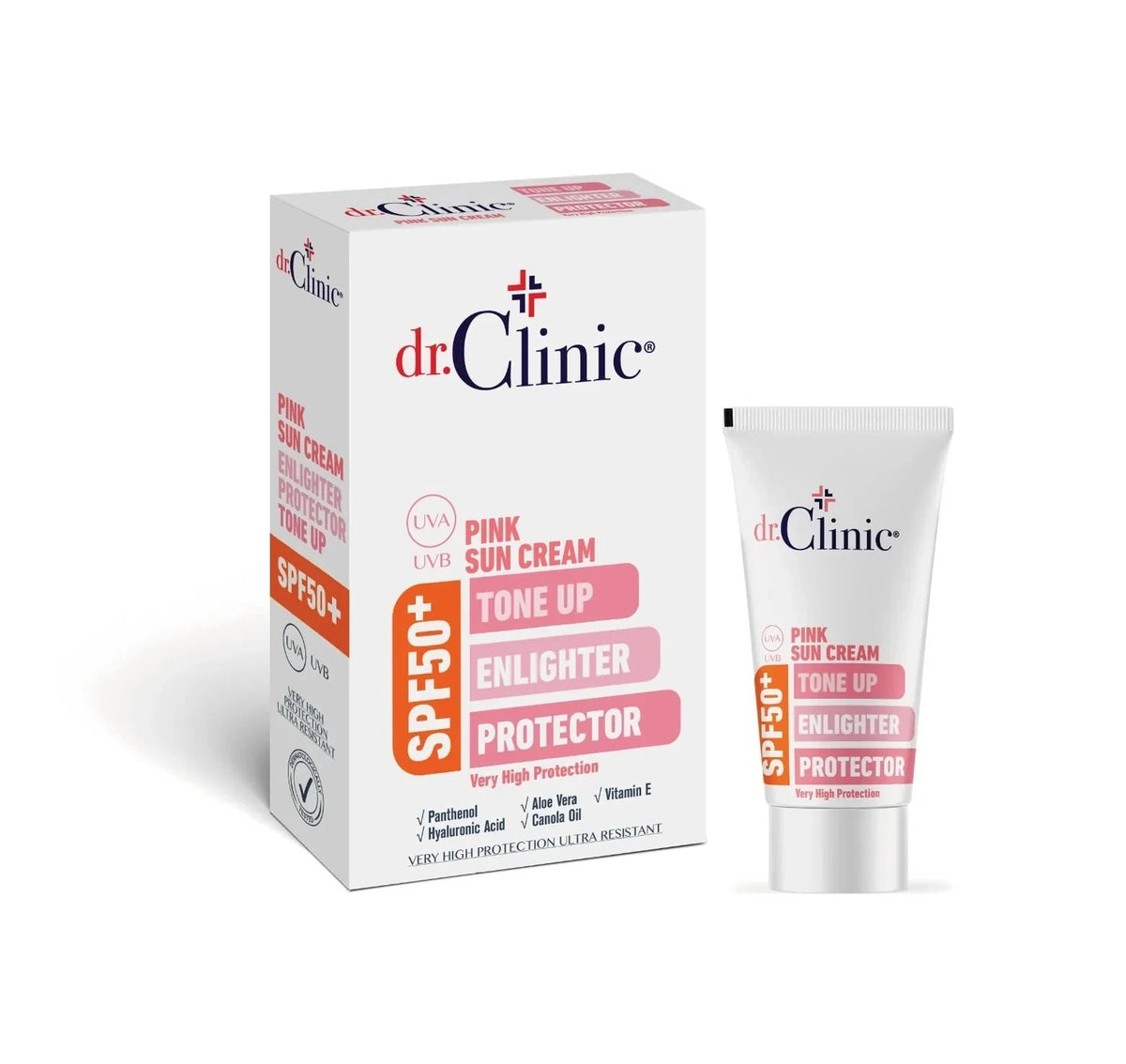 واقي شمس Dr.Clinic SPF 50+ وردي موحد للمظهر - Pink - 50 مل