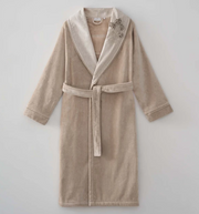 Organic women's bathrobe with a velvet touch and hand-stitched details