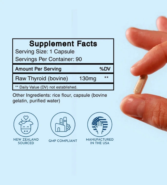 تفاصيل عبوة Forefront Health للغدة الدرقية المجففة تركيز 130 ملغ