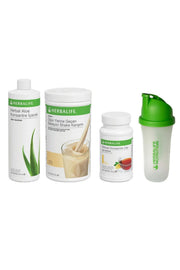 مجموعة Herbalife للبداية مع شيك الفانيليا وشاي الليمون والألوفيرا والشيكر