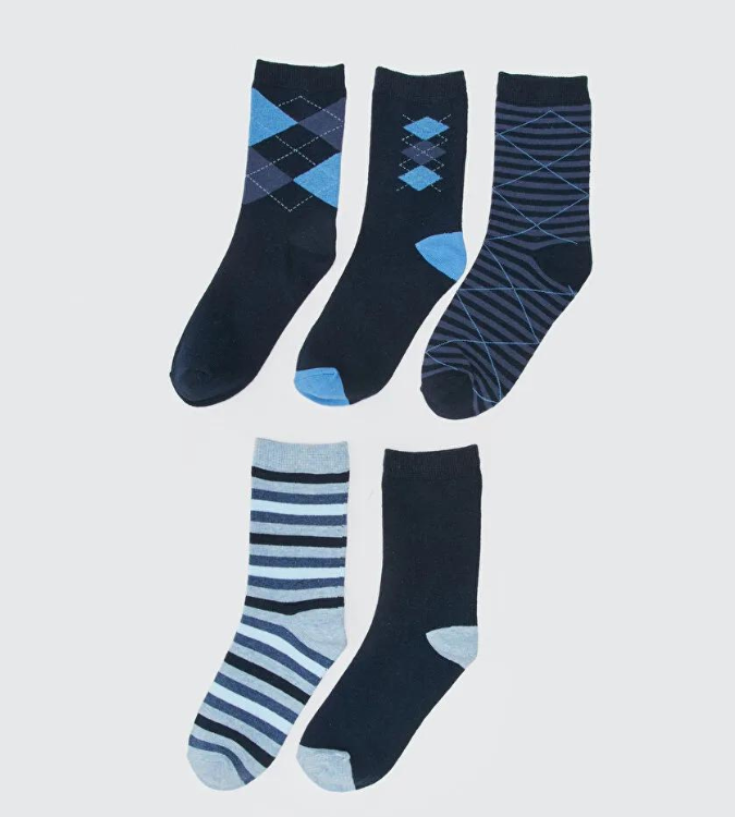 Set of socks (5 pieces) patterned for boys