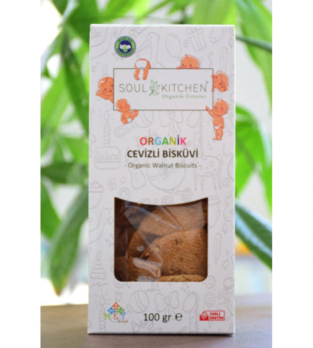 بسكويت أطفال عضوي بالجوز 100 غ من Soul Kitchen