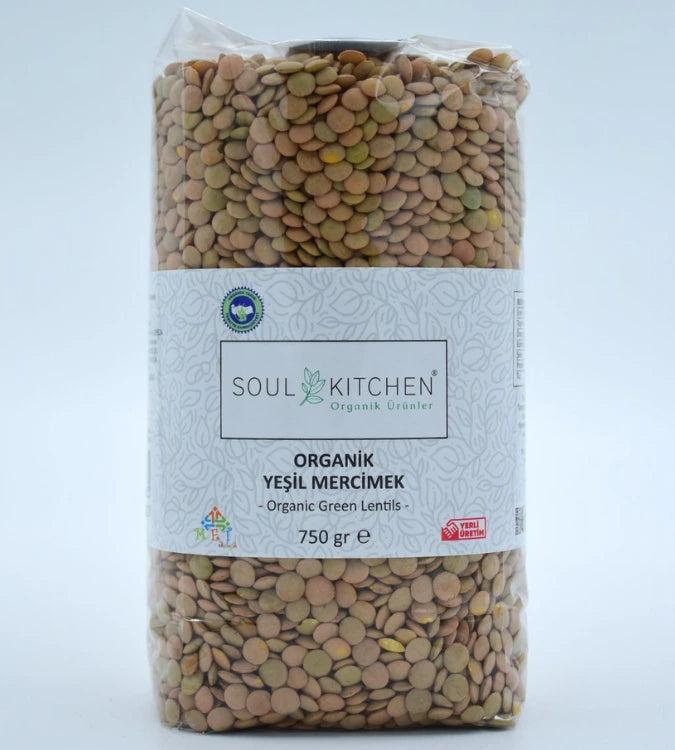 عبوة عدس أخضر عضوي 750 غ من Soul Kitchen