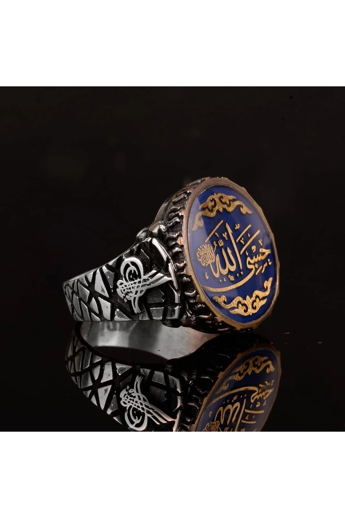 الزخارف الجانبية لخاتم كامبو الرجالي من فضة 925