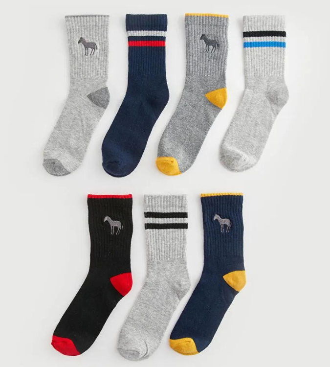 Set of socks (7 pieces) patterned for boys