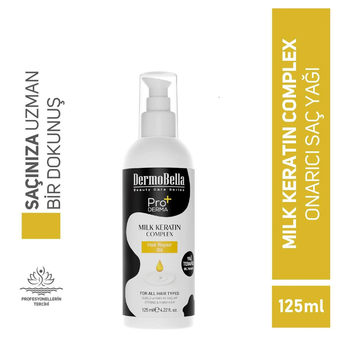 زيت Dermobella Milk Keratin Complex لإصلاح أطراف الشعر - 125 مل
