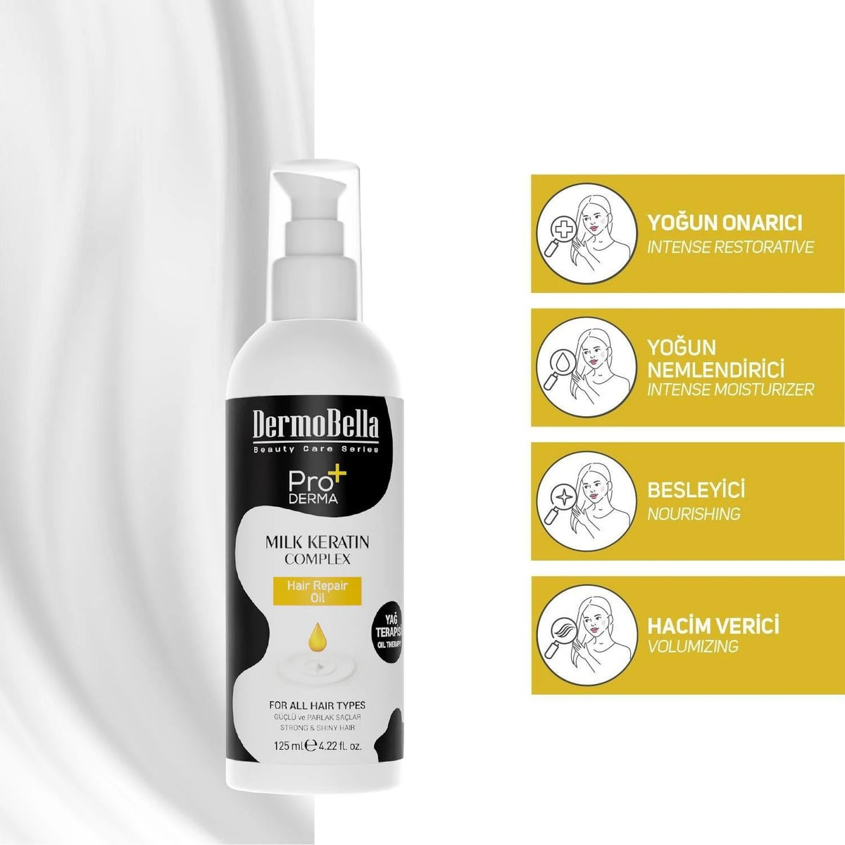زيت Dermobella Milk Keratin Complex لإصلاح أطراف الشعر - 125 مل - صورة 2