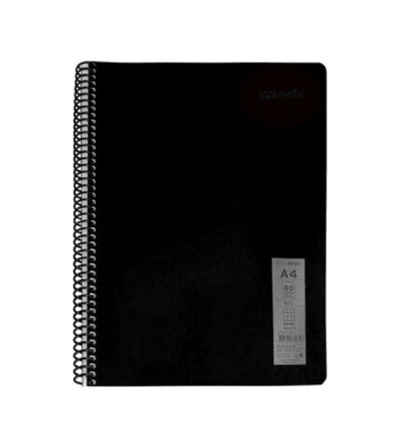 A4 school notebook with PP spiral cover, 60 square sheets
