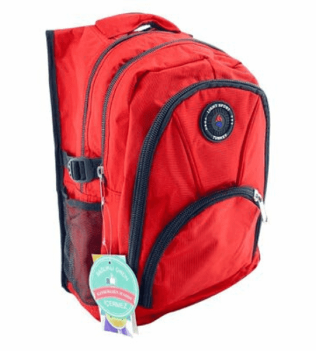 Red 4 zip backpack