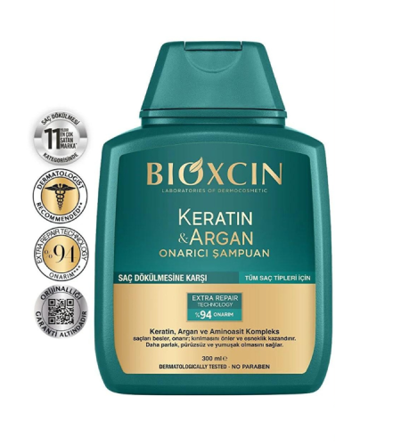 Bioxcin Keratin and Argan Therapy Shampoo 300 ml for damaged hair