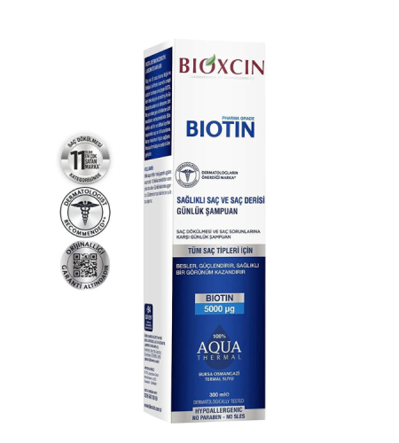 Bioxcin Biotin Shampoo 300 ml for all hair types and for sensitive hair