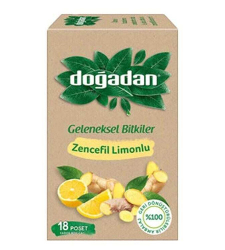 Ginger and Lemon Herbal Tea from Doğadan - 18 Sachets